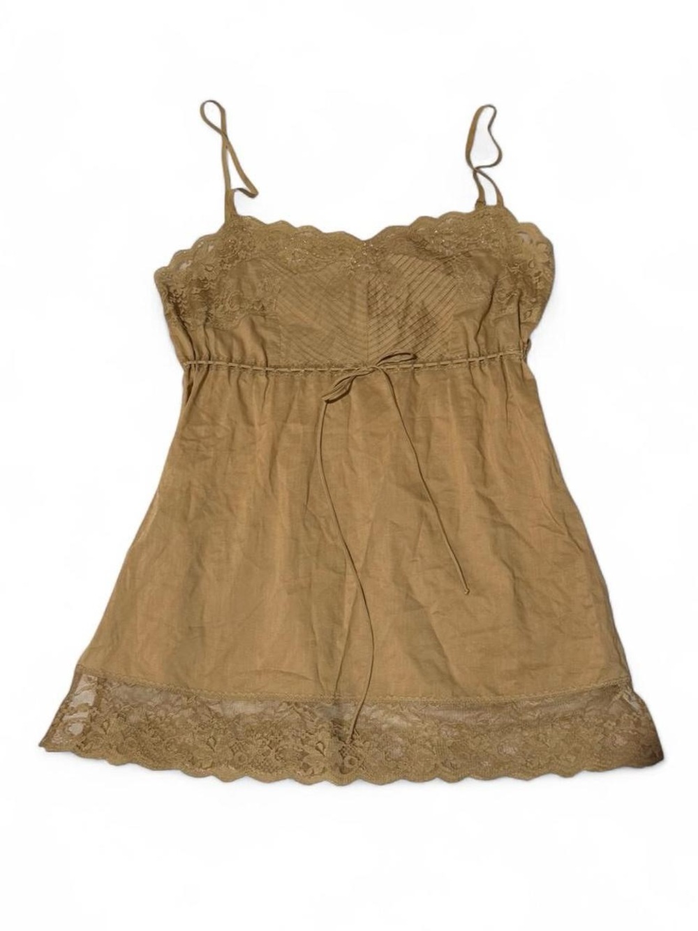Lace-Trim Cami Top Tan